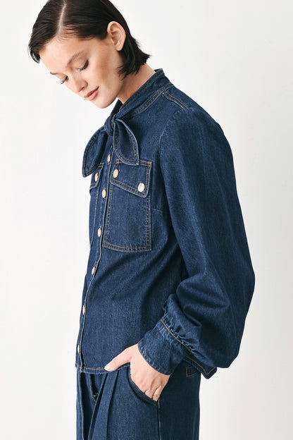 Deep Indigo Modern Muse Denim Top