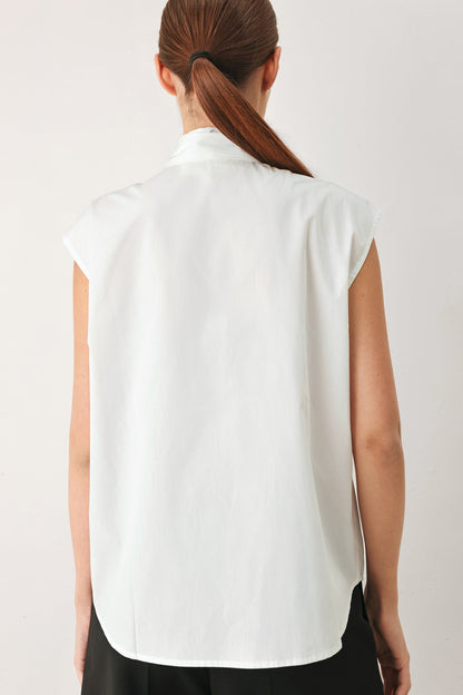 Modern Statement Bow Woven Top