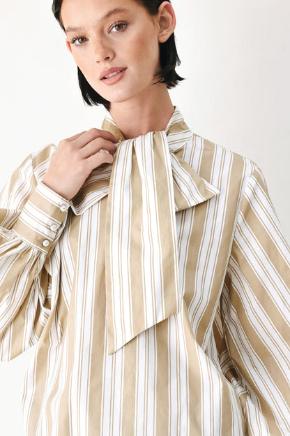 Champagne Stripe Muse Woven Top