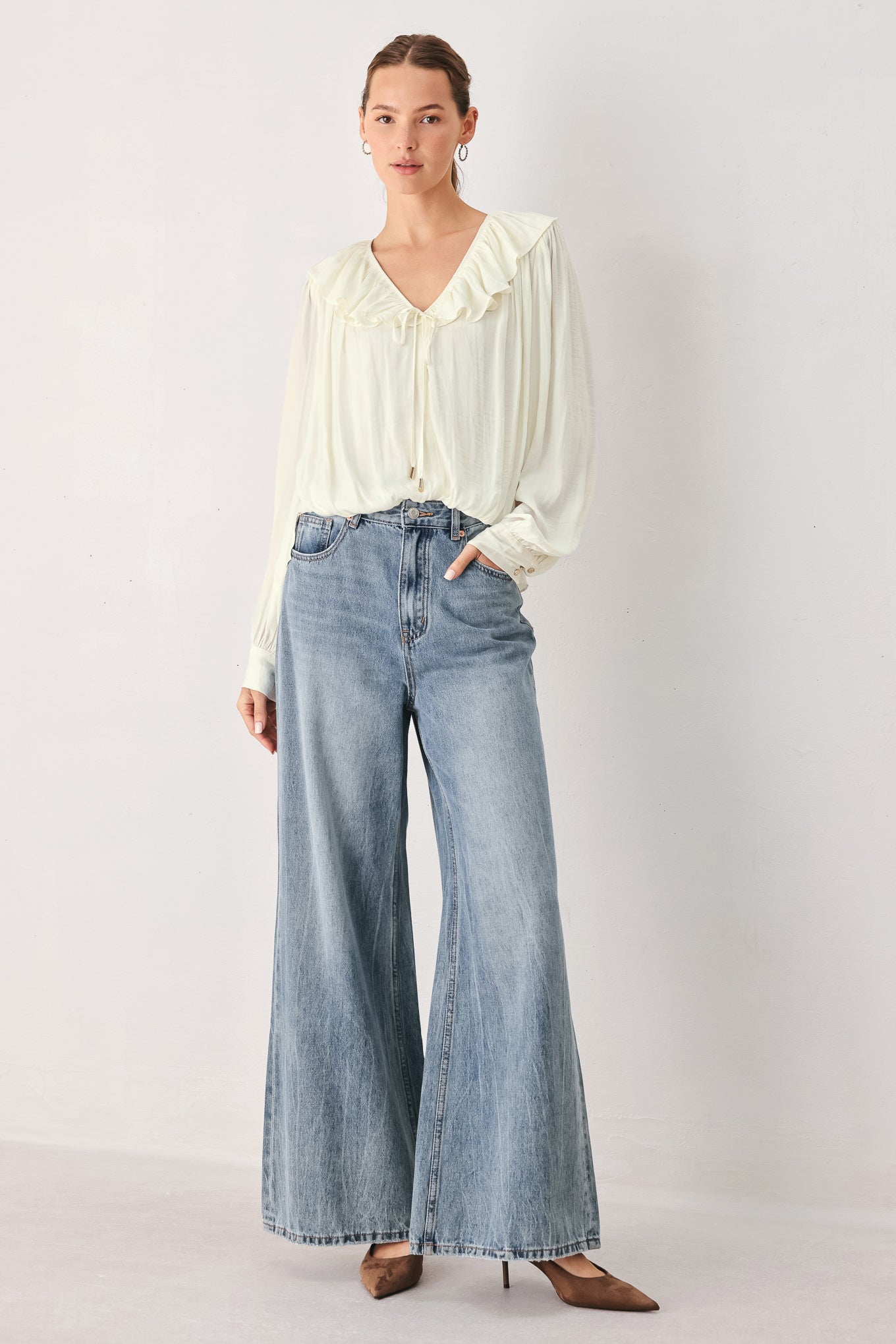 Cloudrift Ivory Woven Top