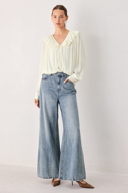Cloudrift Ivory Woven Top
