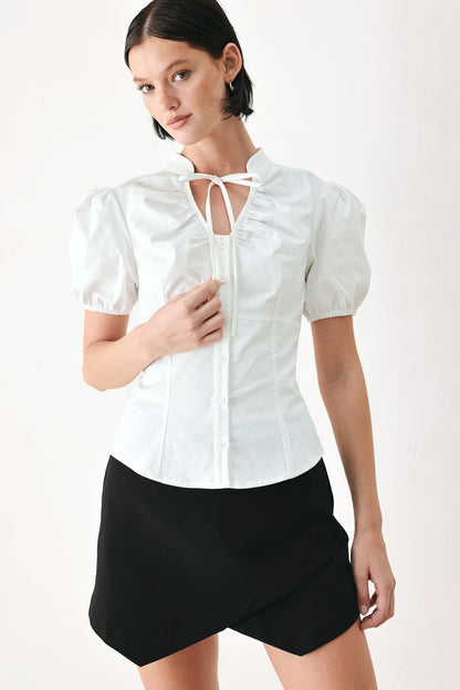 White Rose Daydream Woven Top