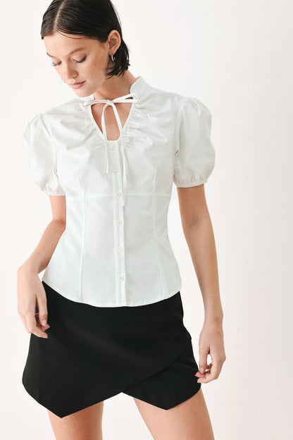 White Rose Daydream Woven Top