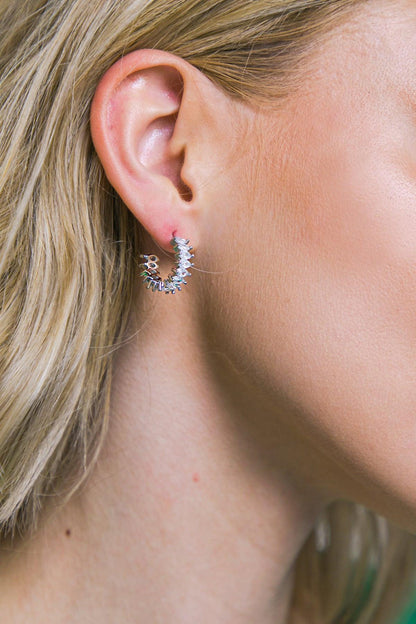 Pave Hoops Earrings