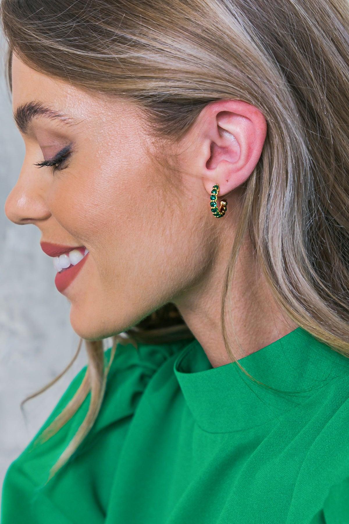 Ruby Hoop Earrings