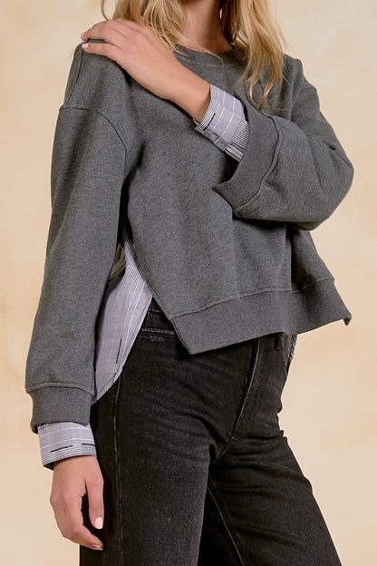 Mollie Top Grey Plaid