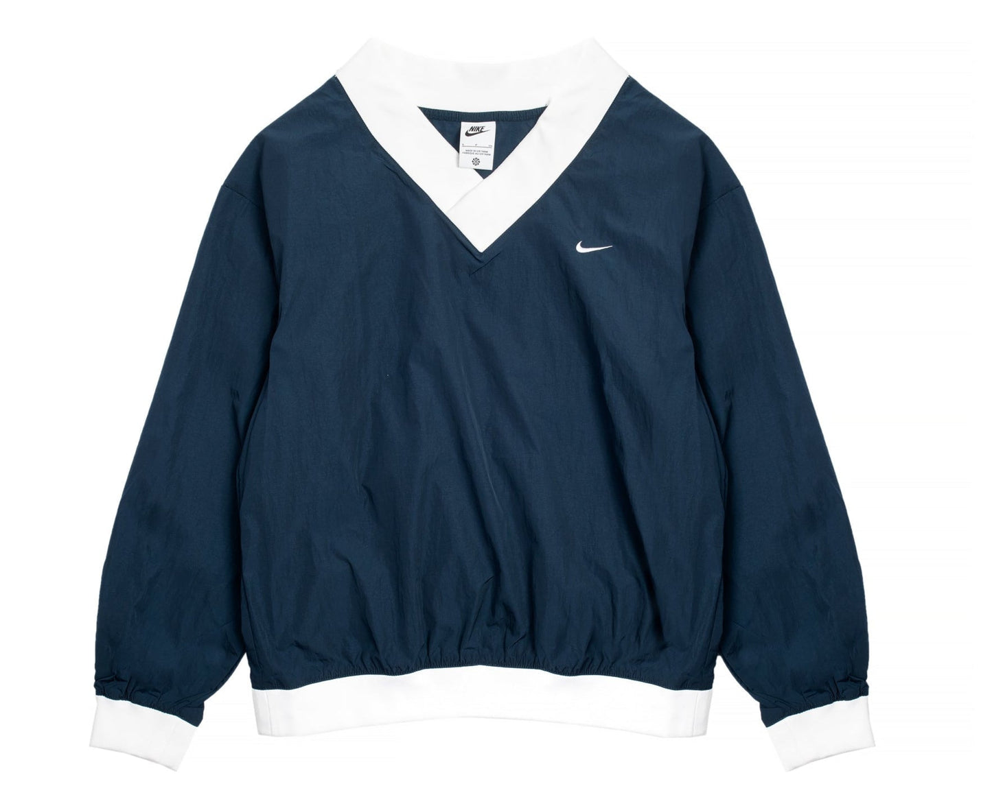 Nike Women's Sportswear Essential Contrast-Trim Woven V-Neck Top - Fv7649-480