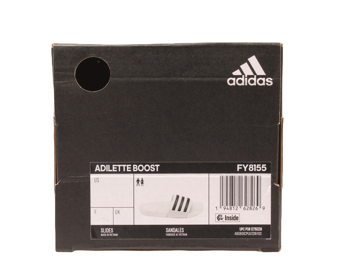 adidas Adilette Boost Slides — White/Black