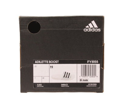 adidas Adilette Boost Slides — White/Black