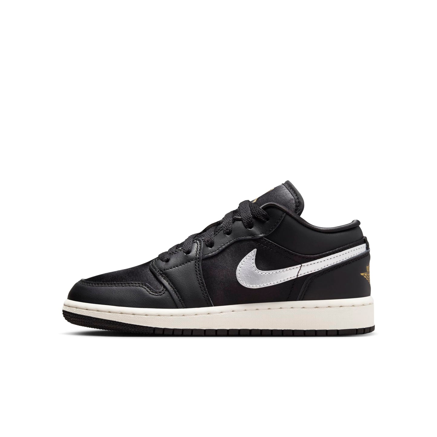 Grade School Air Jordan Retro 1 Low Se 'Black Silver Sail Gold' (Gs)