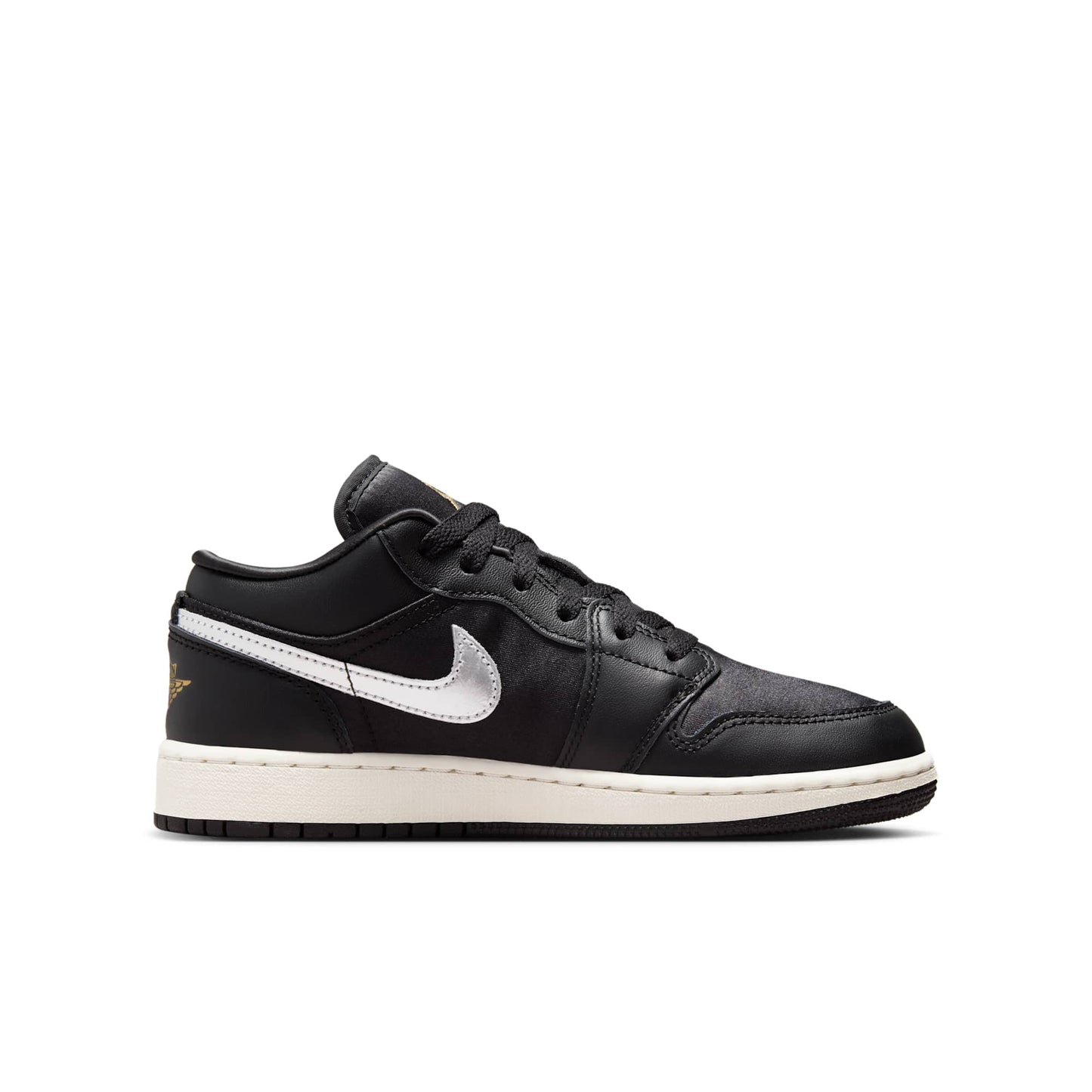 Grade School Air Jordan Retro 1 Low Se 'Black Silver Sail Gold' (Gs)