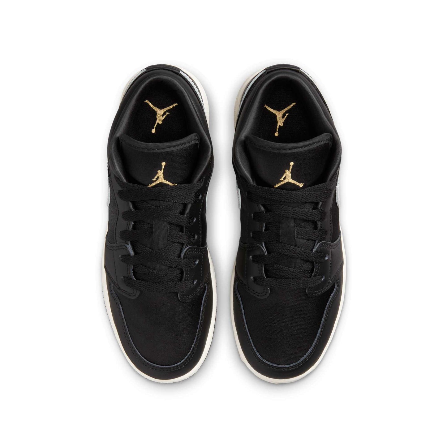 Air Jordan Grade School Retro 1 Low Se 'Black Silver Sail Gold' Gs Sneakers