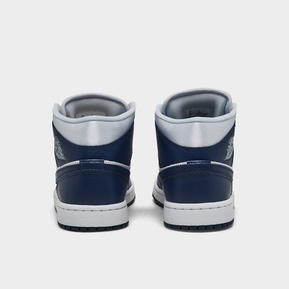 [fz8777-044] Womens Air Jordan Retro 1 Mid 'football Grey White Midnight Navy'