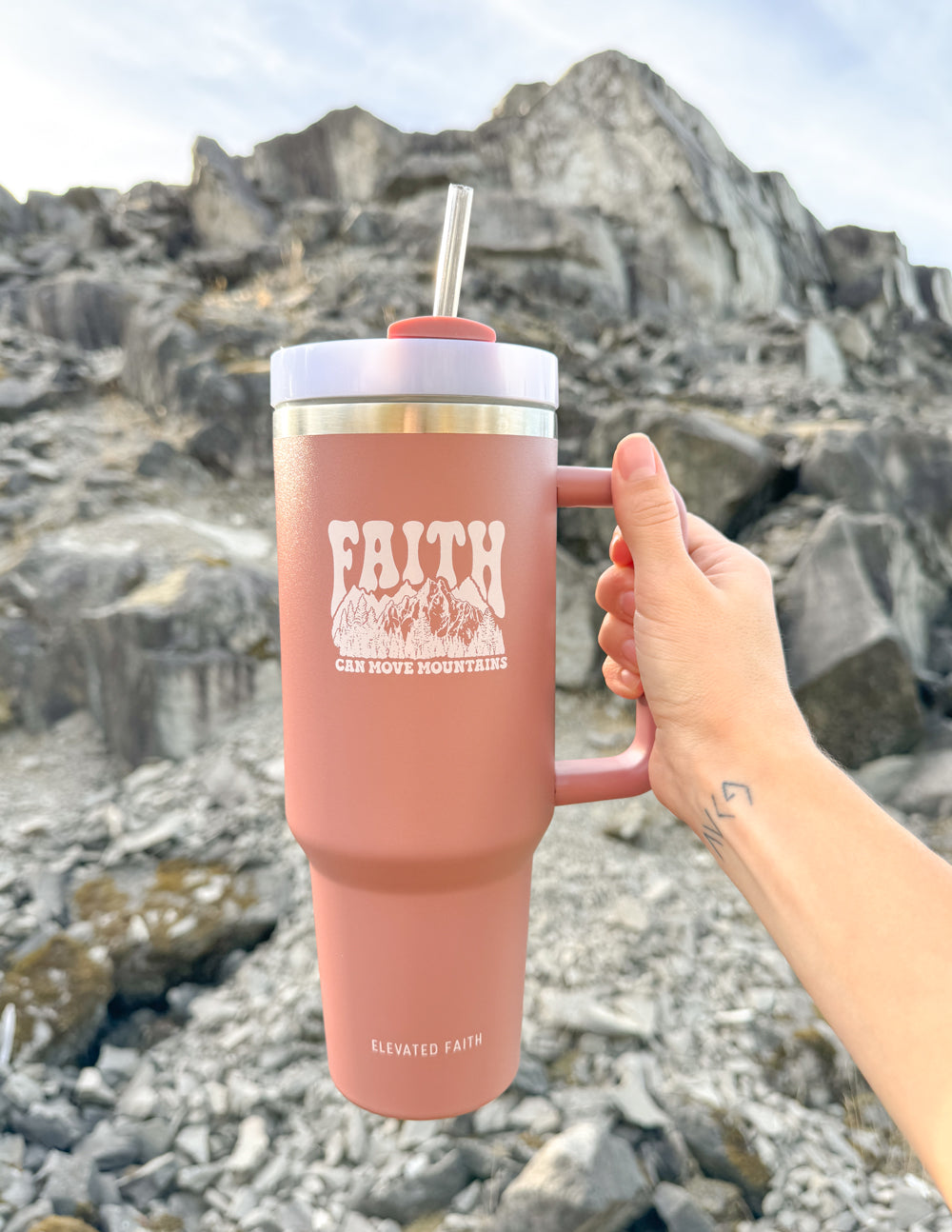 Elevated Faith Faith Can Move Mountains 40 oz Tumbler