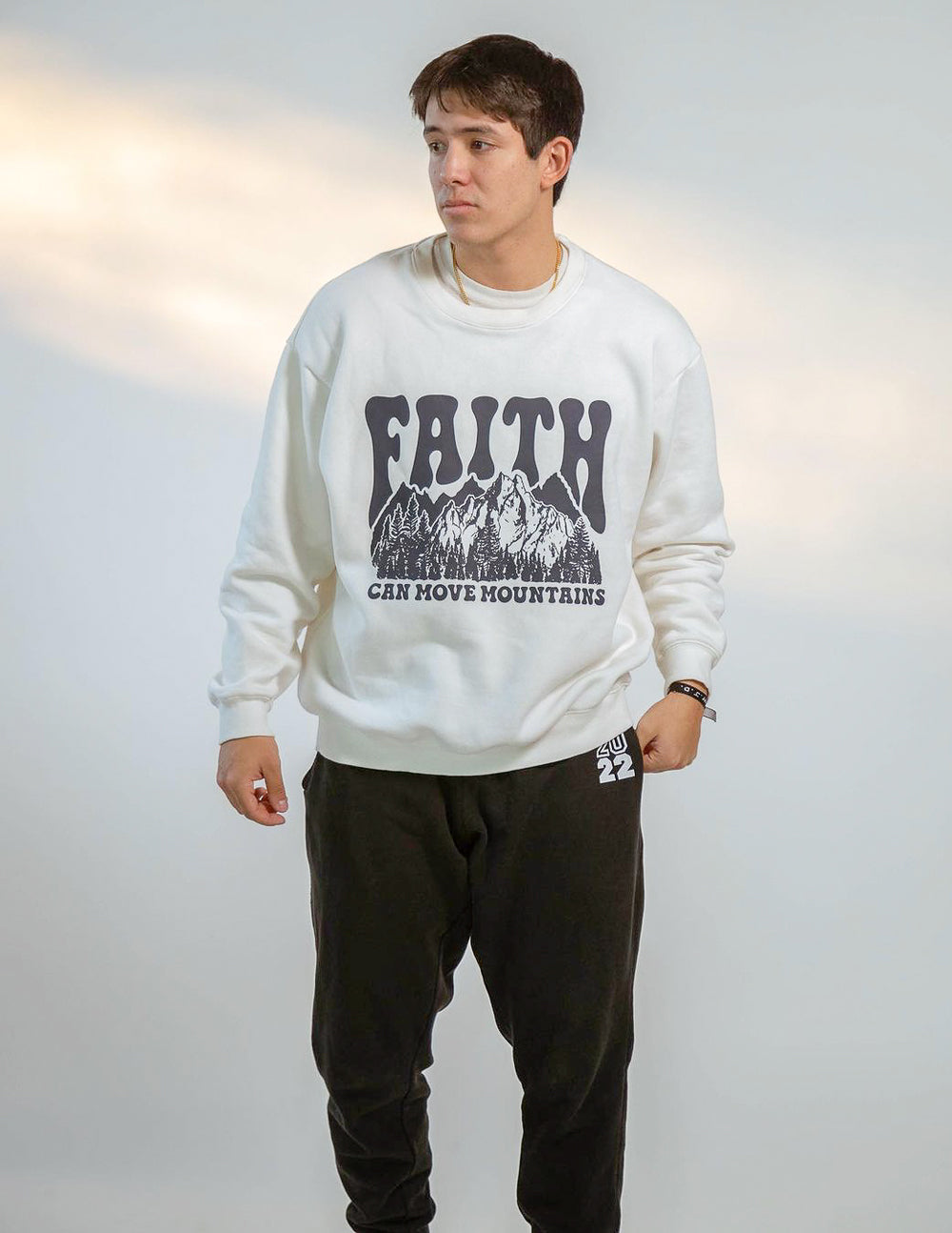 Elevated Faith Faith Can Move Mountains Unisex Crewneck