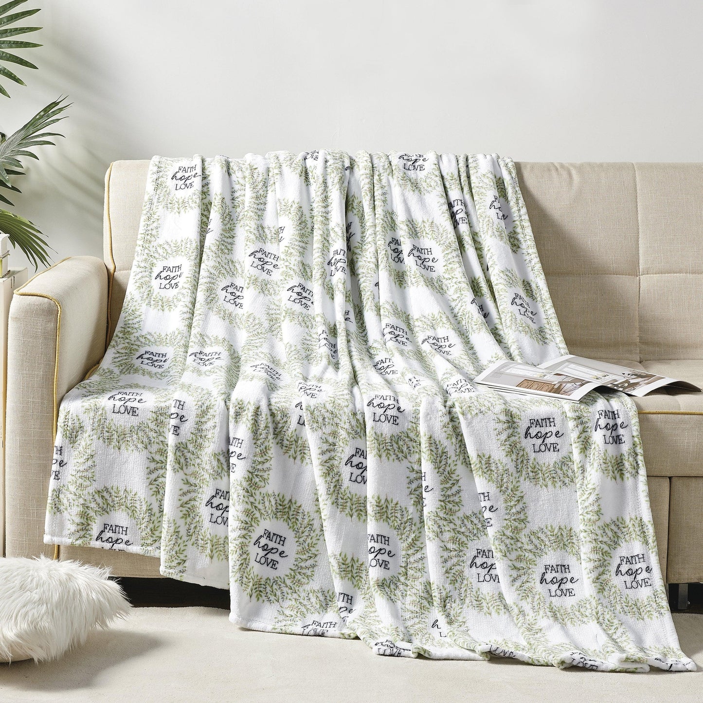 Elegant Comfort Printed Bed or Oversized Couch Blanket - Lightweight for All Season Warmth