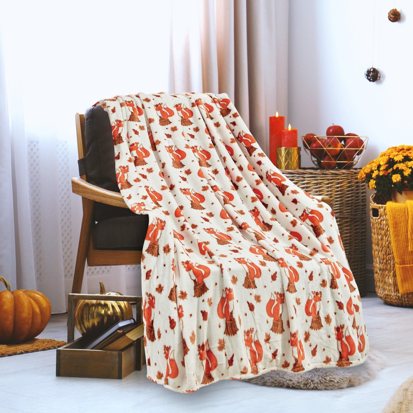 Elegant Comfort Halloween Theme Fleece Throw Blankets  - Velvety Feel, 50 x 60 inches