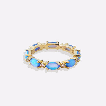 Mint & Lily Eternity Fire Opal Ring