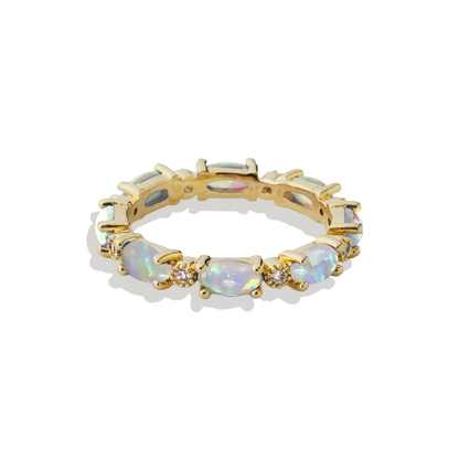 Mint & Lily Eternity Fire Opal Ring
