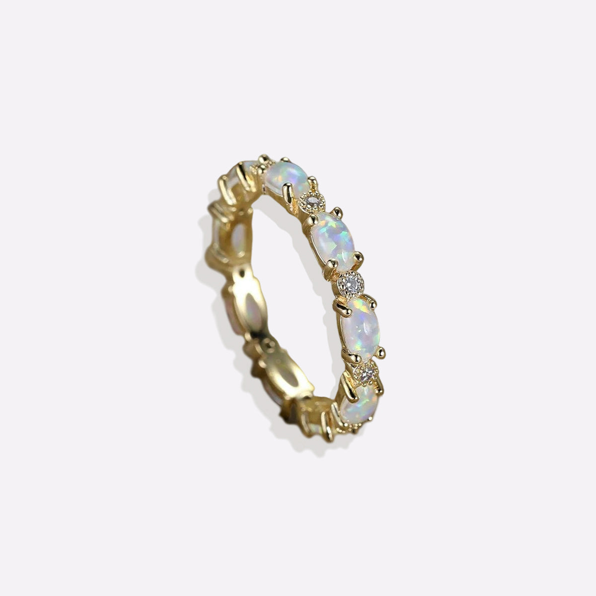 Mint & Lily Eternity Fire Opal Ring