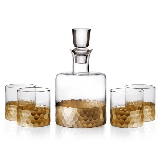 Jay Companies Daphne Gold 5 Pieces Whiskey Set