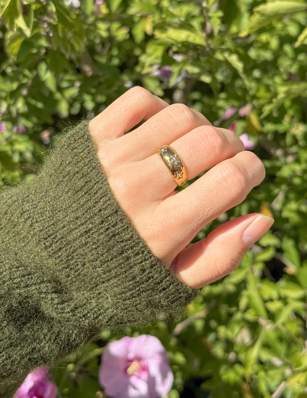 Elevated Faith Floral Dome Ring