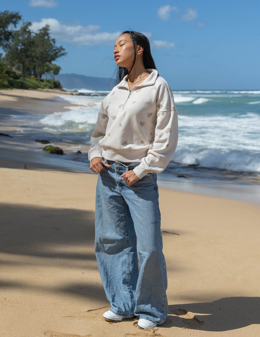 Elevated Faith Floral Women's Half-Zip