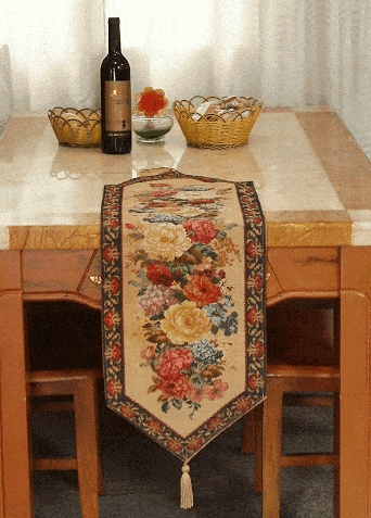 Tache Colorful Country Rustic Floral Morning Awakening Table Runner (3089B)