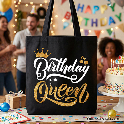 Birthday Queen Tote Bag, Glam Party Tote Bag for Stylish Women