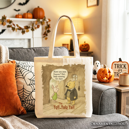Edgar Allan Winnie-the-Pooh Tote Bag, 1926 A.A. Milne Vintage Halloween Mystery Tale Gift Shopper