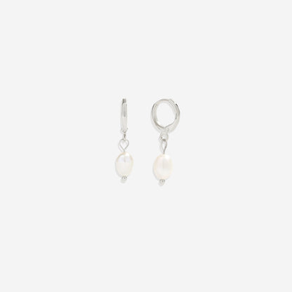 Mint & Lily Freshwater Pearl Drop Huggie Earrings