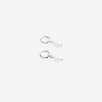Mint & Lily Freshwater Pearl Drop Huggie Earrings