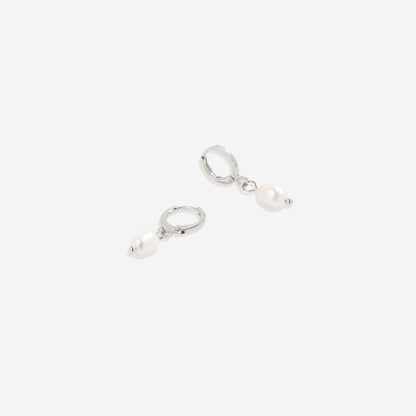 Mint & Lily Freshwater Pearl Drop Huggie Earrings