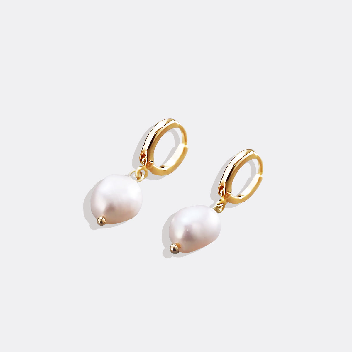 Mint & Lily Freshwater Pearl Drop Huggie Earrings