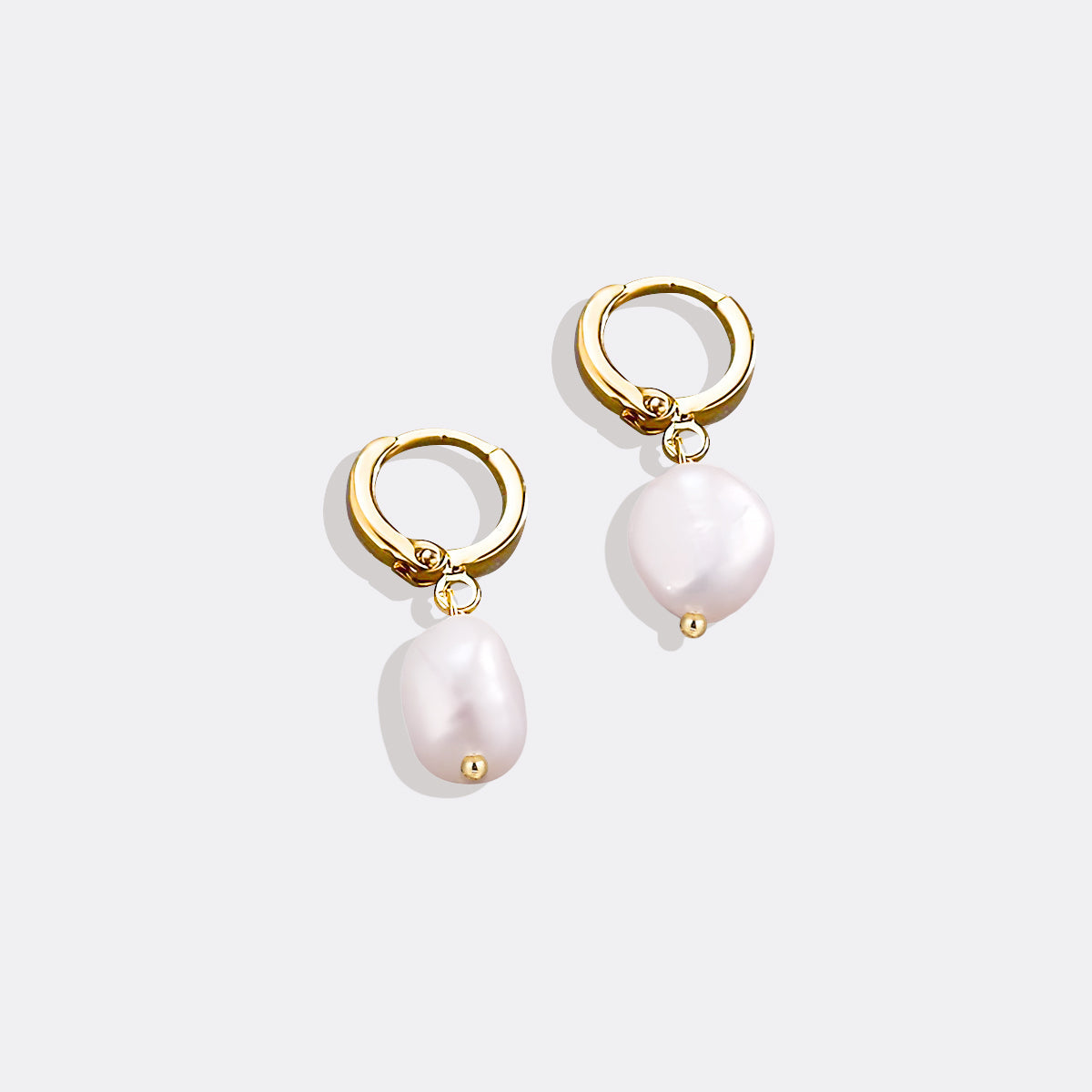 Mint & Lily Freshwater Pearl Drop Huggie Earrings