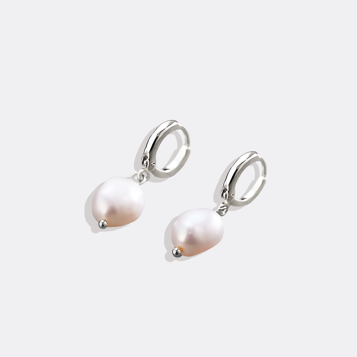Mint & Lily Freshwater Pearl Drop Huggie Earrings