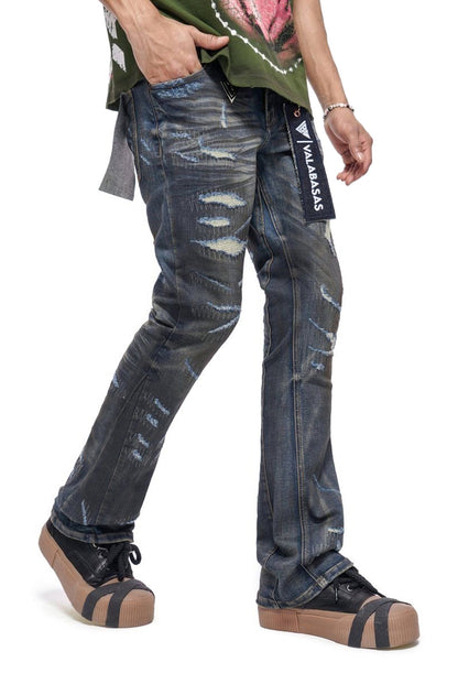 Valabasas Fugitive Stacked Dirty Blue Jeans - Dirty Blue