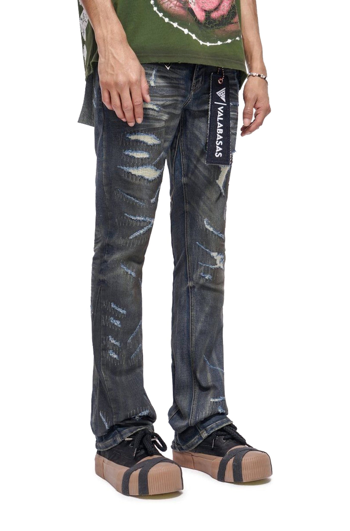 Valabasas Fugitive Stacked Dirty Blue Jeans - Dirty Blue