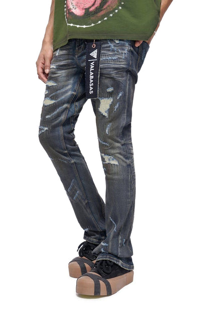 Valabasas Fugitive Stacked Dirty Blue Jeans - Dirty Blue