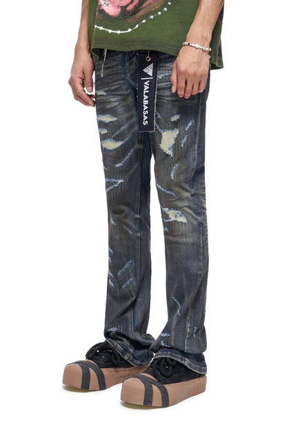 Valabasas Fugitive Stacked Dirty Blue Jeans - Dirty Blue