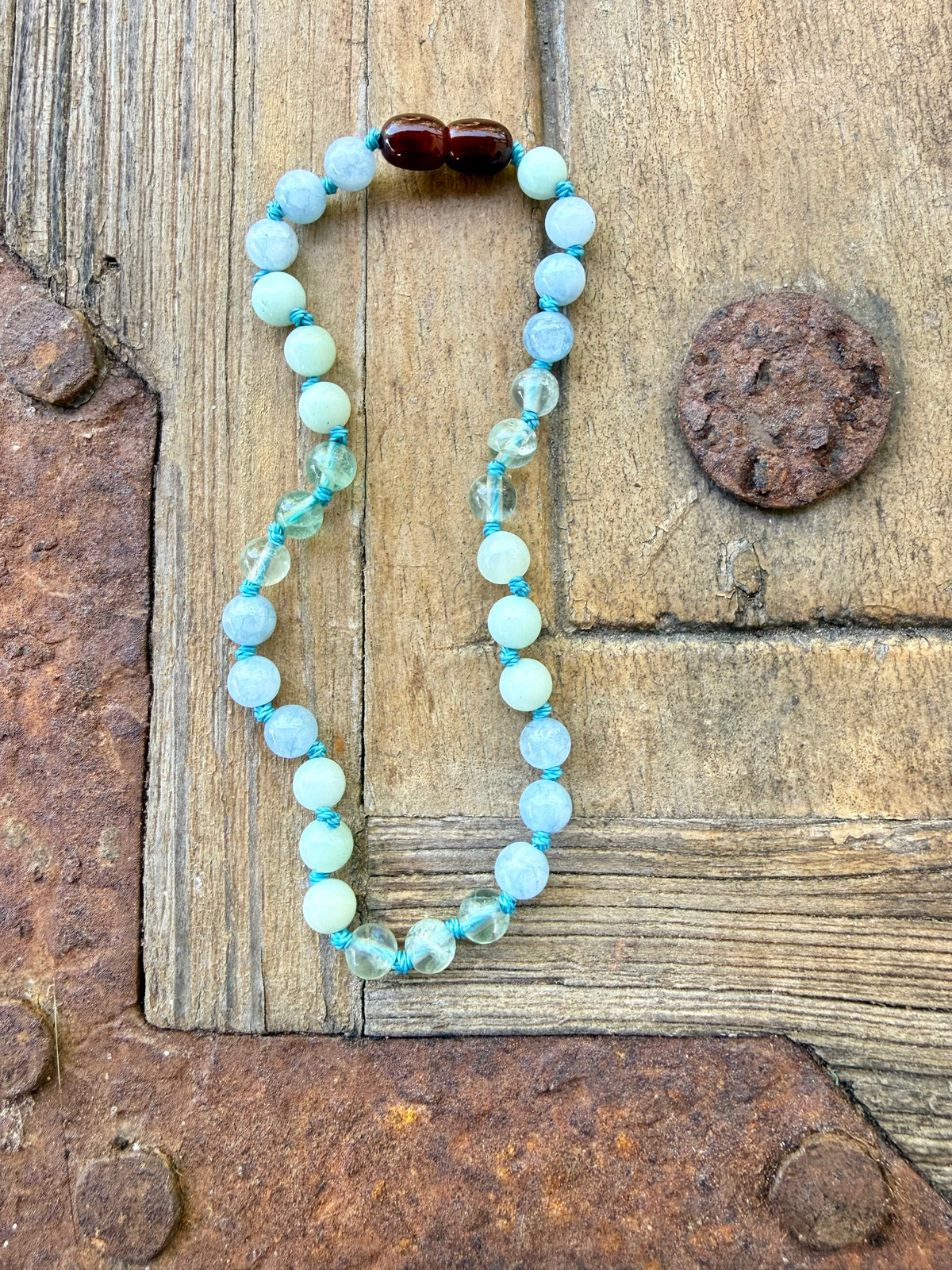 Amazonite + Aquamarine + Fluorite || Gemstone Necklace