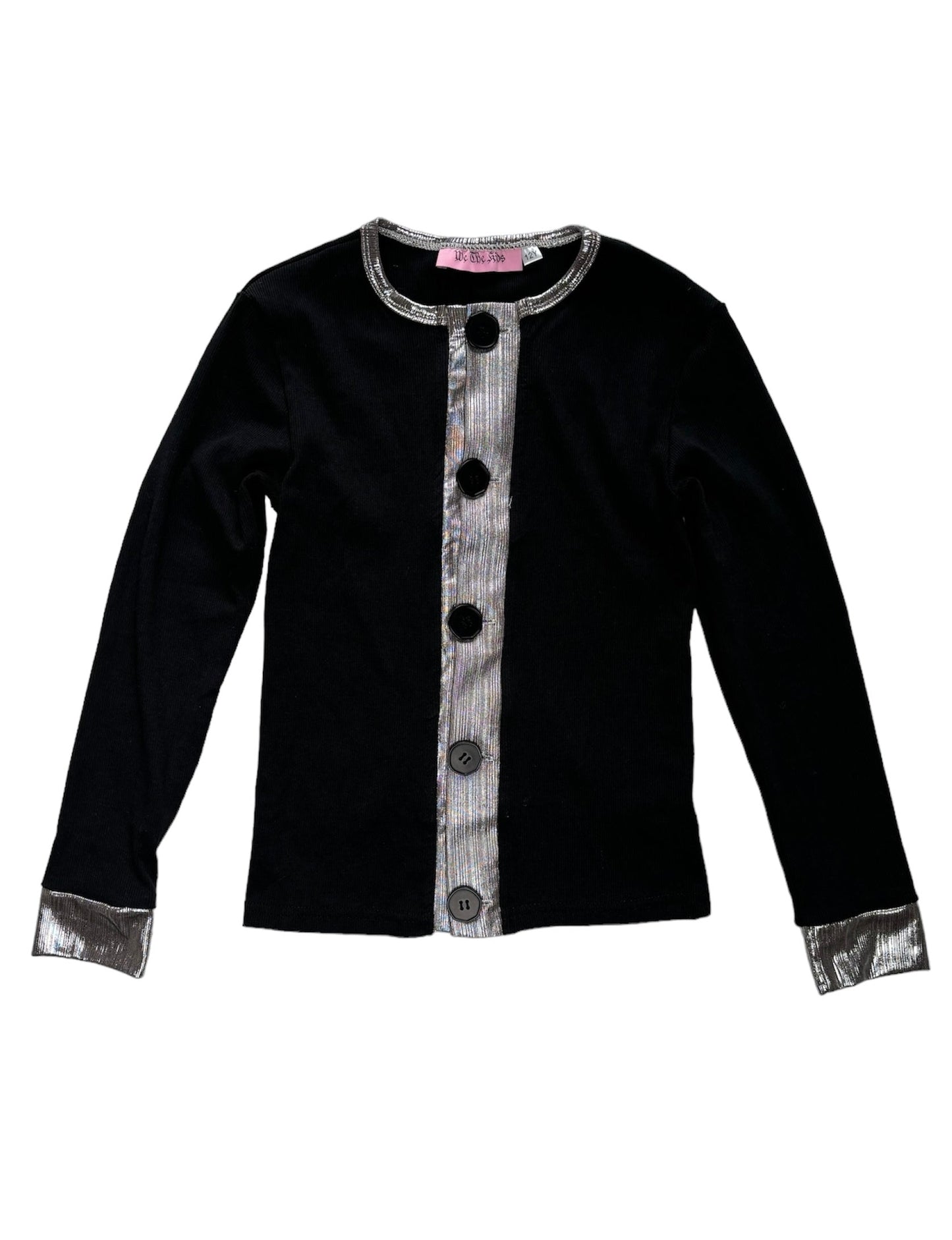 Metallic Cardigan-Style Shirt