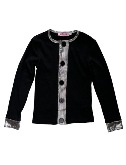 Metallic Cardigan-Style Shirt