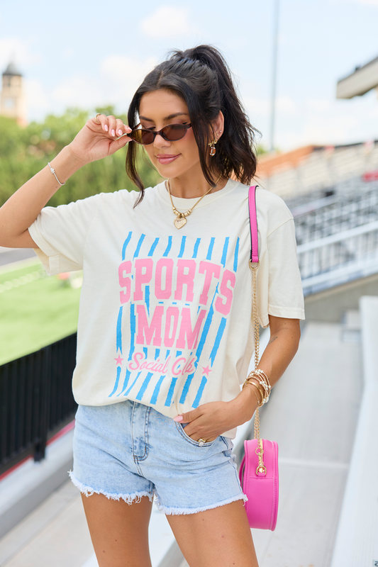 Sports Mom Social Club Ivory Graphic Tee
