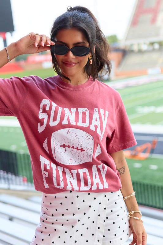 Sunday Funday Crimson Graphic Tee