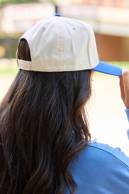 Good Game Royal/Natural Embroidered Trucker Hat