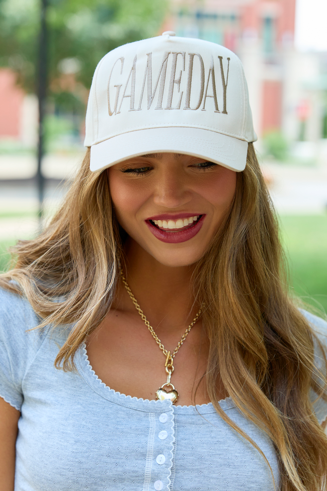 It's Gameday Khaki Embroidered Trucker Hat