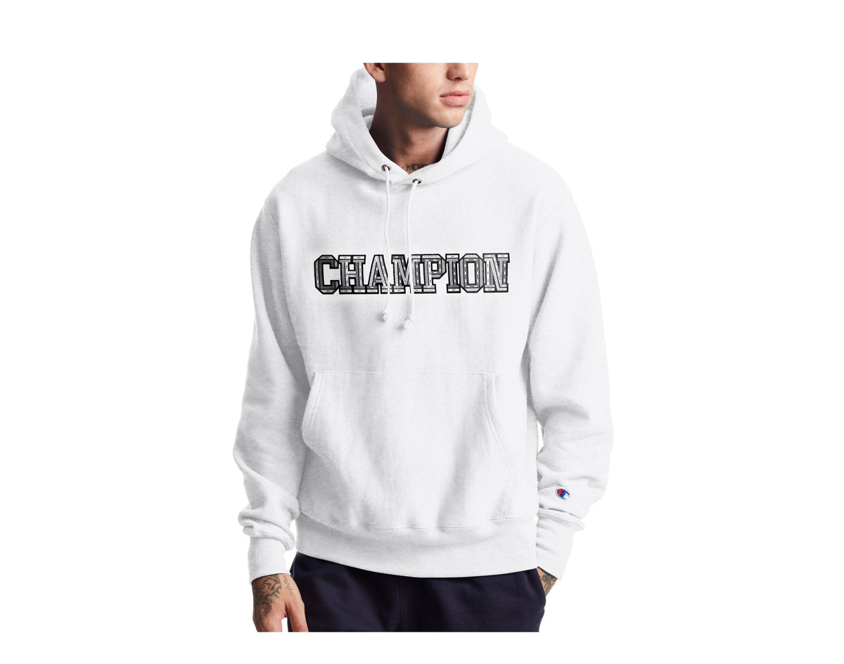 Champion C Life Reverse Weave 3D Logo Men's Hoodie — White