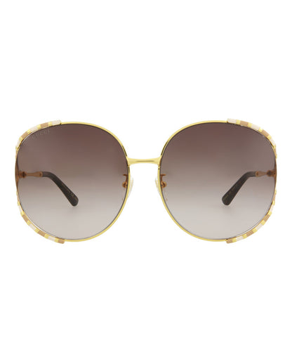 Gucci Round-Frame Metal Sunglasses