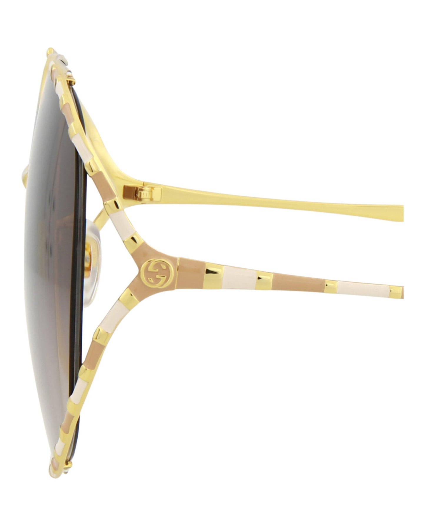 Gucci Round-Frame Metal Sunglasses